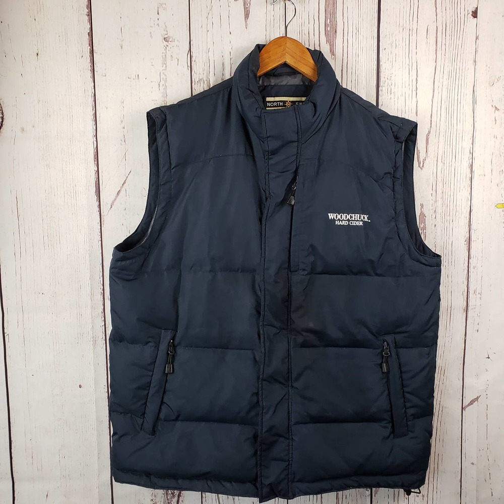 North End All Climate Puffer Vest Mens Size Large WoodChuck Hard Cider Blue